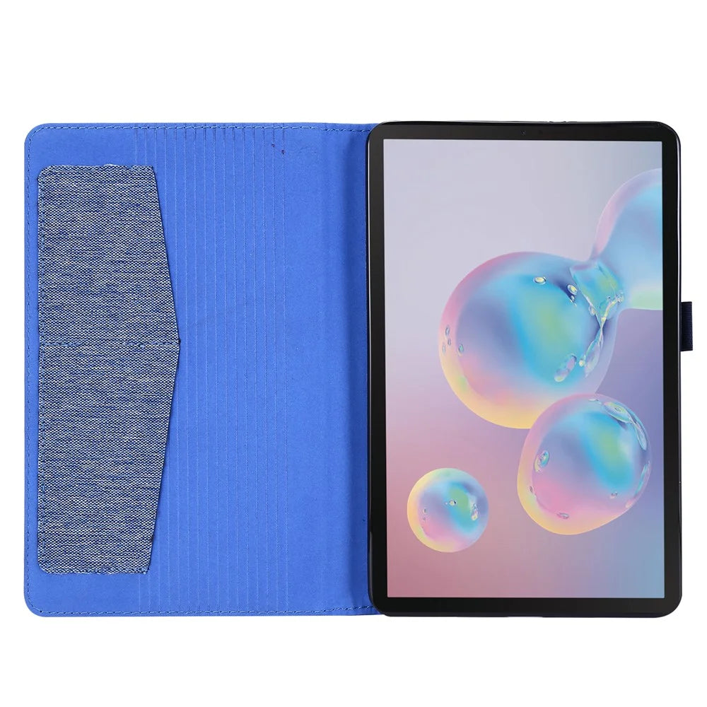 Cloth Texture Card Slots Stand Leather Protective Cover for Samsung Galaxy Tab A 8.4 (2020) T307 - Blue - 2