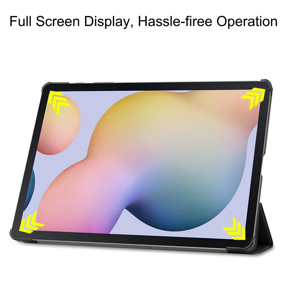 Tri-fold Stand Leather Smart Case for Samsung Galaxy Tab S7+ / S8+ - Black - 4