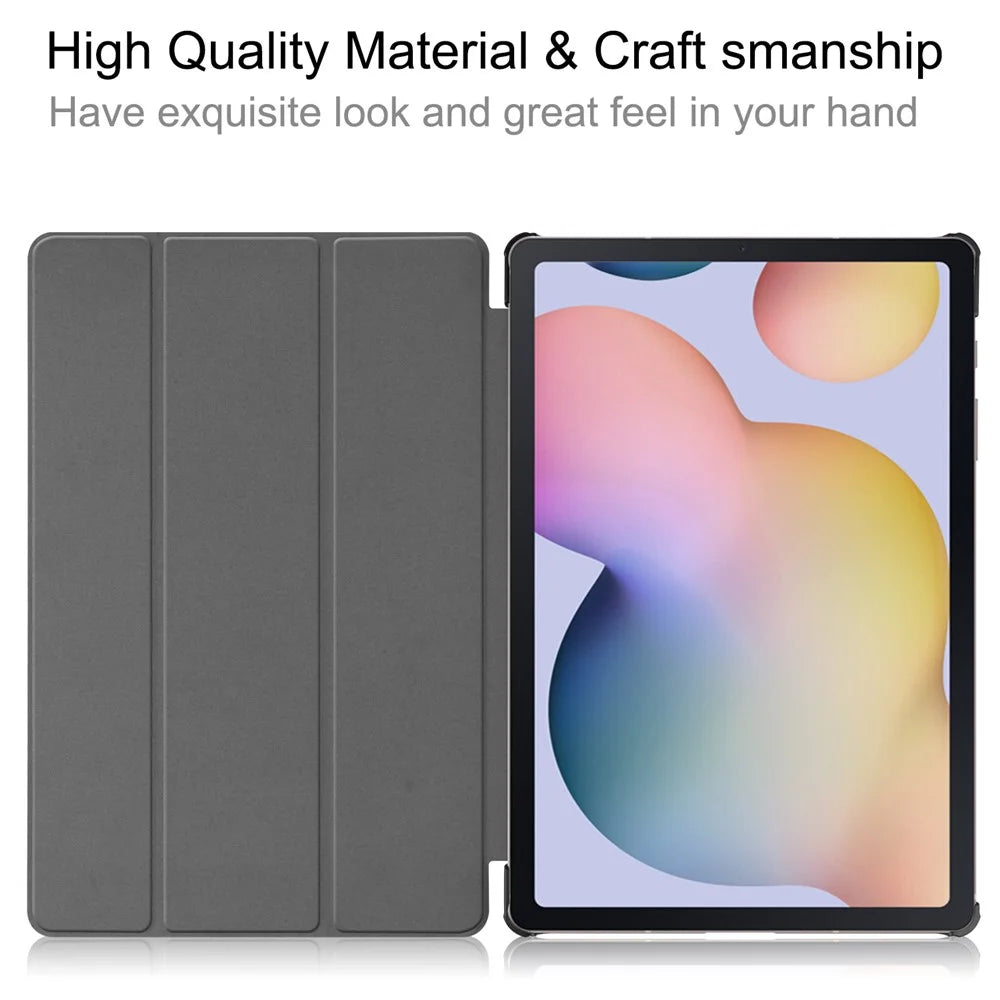 Tri-fold Stand Leather Smart Case for Samsung Galaxy Tab S7+ / S8+ - Black - 5