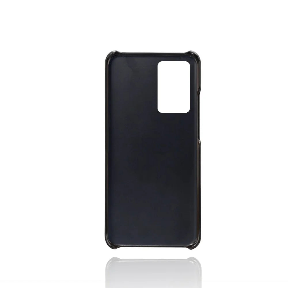 Hard Cover Double Card Slots PU Leather Coated Plastic Phone Case for Samsung Galaxy Note20 / Note20 5G - Black - 2