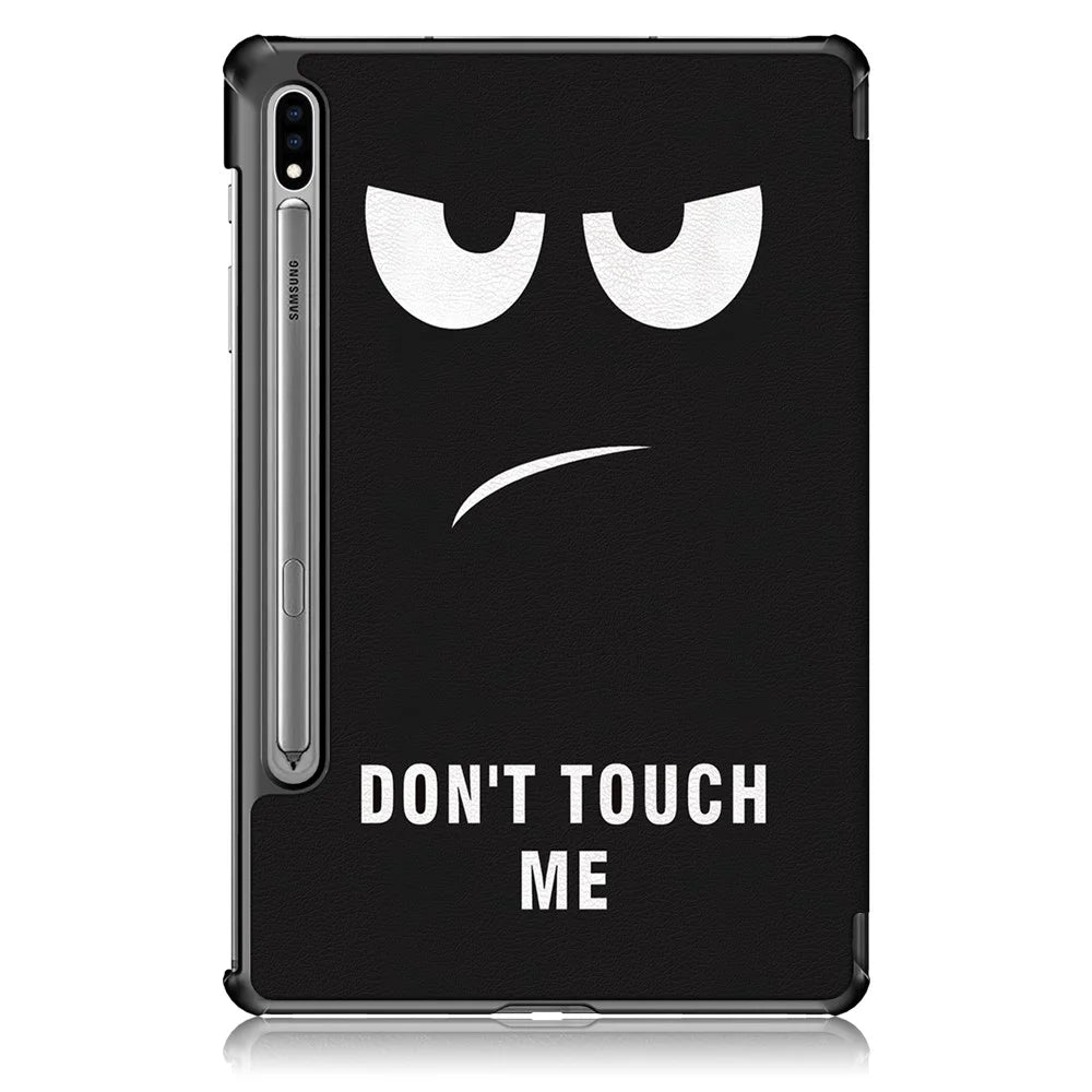 Pattern Printing Tri-fold Stand Leather Smart Case for Samsung Galaxy Tab S7 T870 T875 / Tab S8 - Do not Touch Me - 3