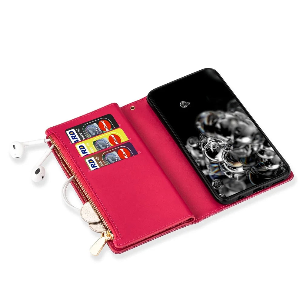 Glittery Starry Style Laser Carving Leather Shell for Samsung Galaxy Note20/Note20 5G - Rose - 3
