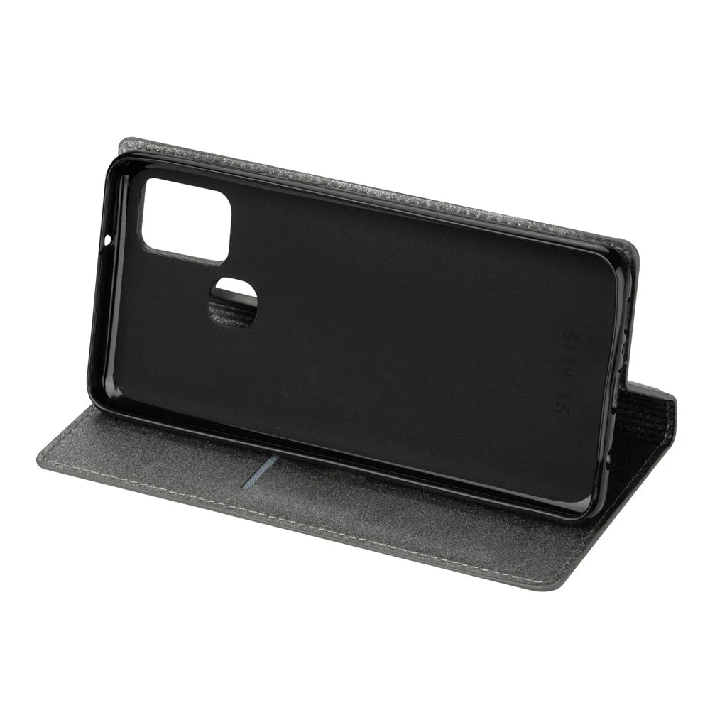 Flash Powder Stand Leather Card Holder Case for Samsung Galaxy A21s - Grey - 3