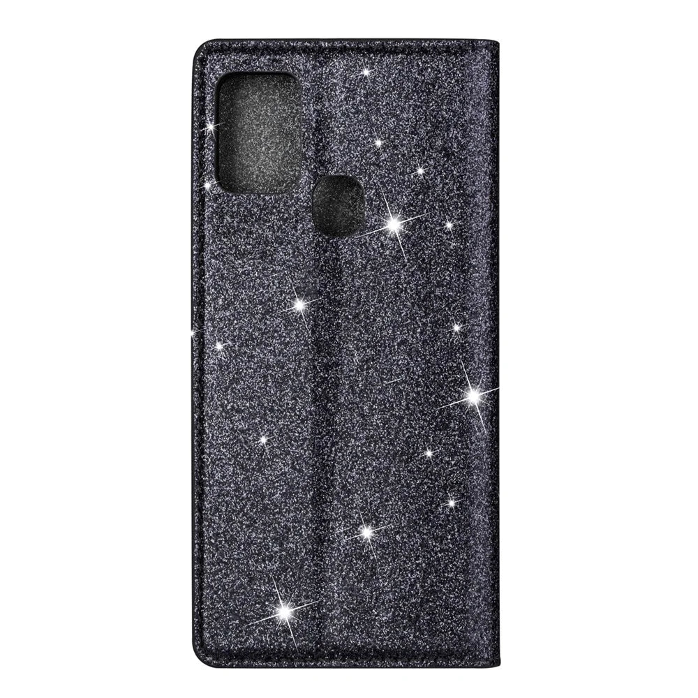 Flash Powder Stand Leather Card Holder Case for Samsung Galaxy A21s - Grey - 5