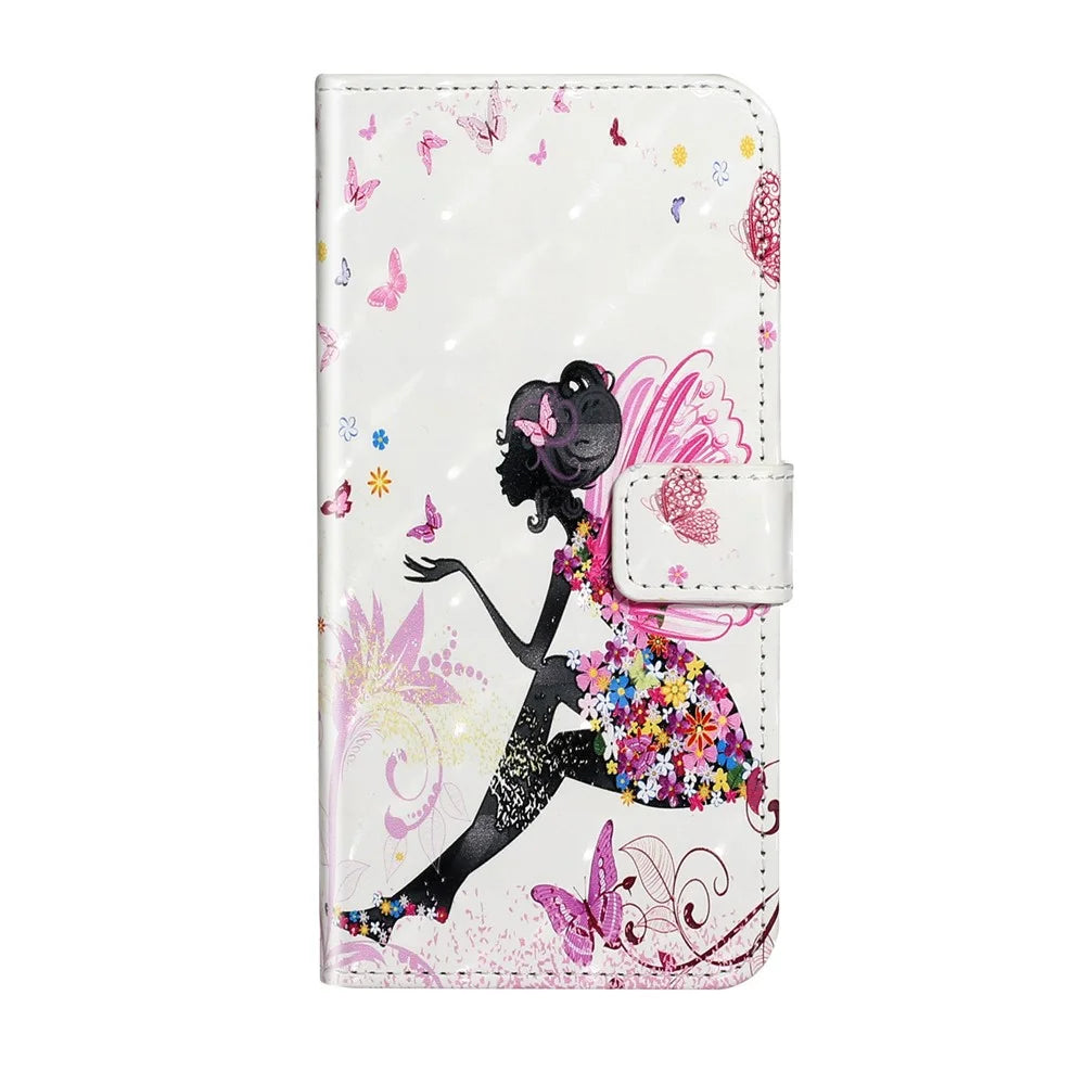 Pattern Printing Light Spot Decor Leather Case Stand Wallet Phone Cover for Samsung Galaxy A51 SM-A515 - Beauty - 1