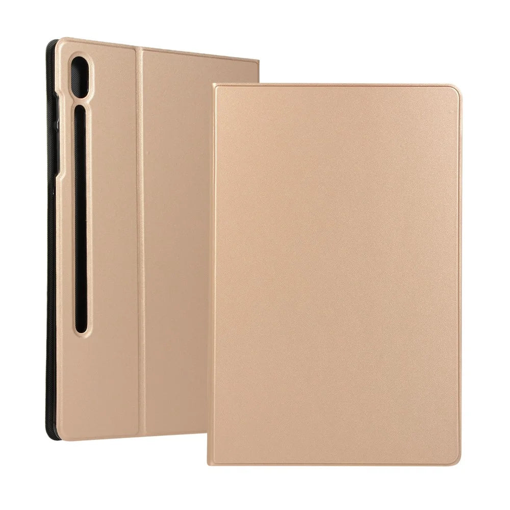 PU Leather Stand Tablet Protective Cover for Samsung Galaxy Tab S7 T870 T875 / S8 - Gold - 1
