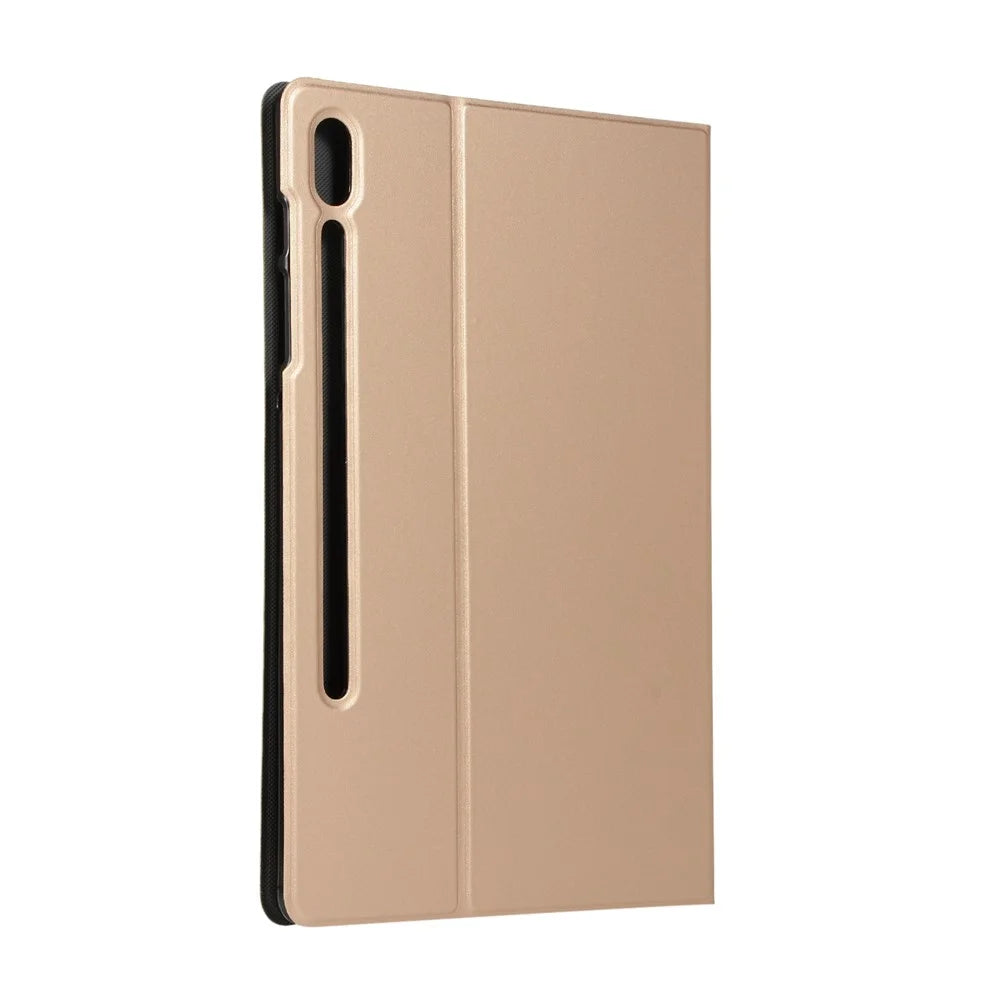 PU Leather Stand Tablet Protective Cover for Samsung Galaxy Tab S7 T870 T875 / S8 - Gold - 2