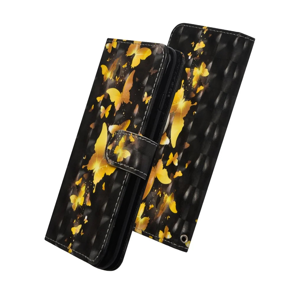 Pattern Printing Light Spot Decor Leather Cover for Samsung Galaxy Note20 Ultra/Note20 Ultra 5G - Gold Butterfly - 4