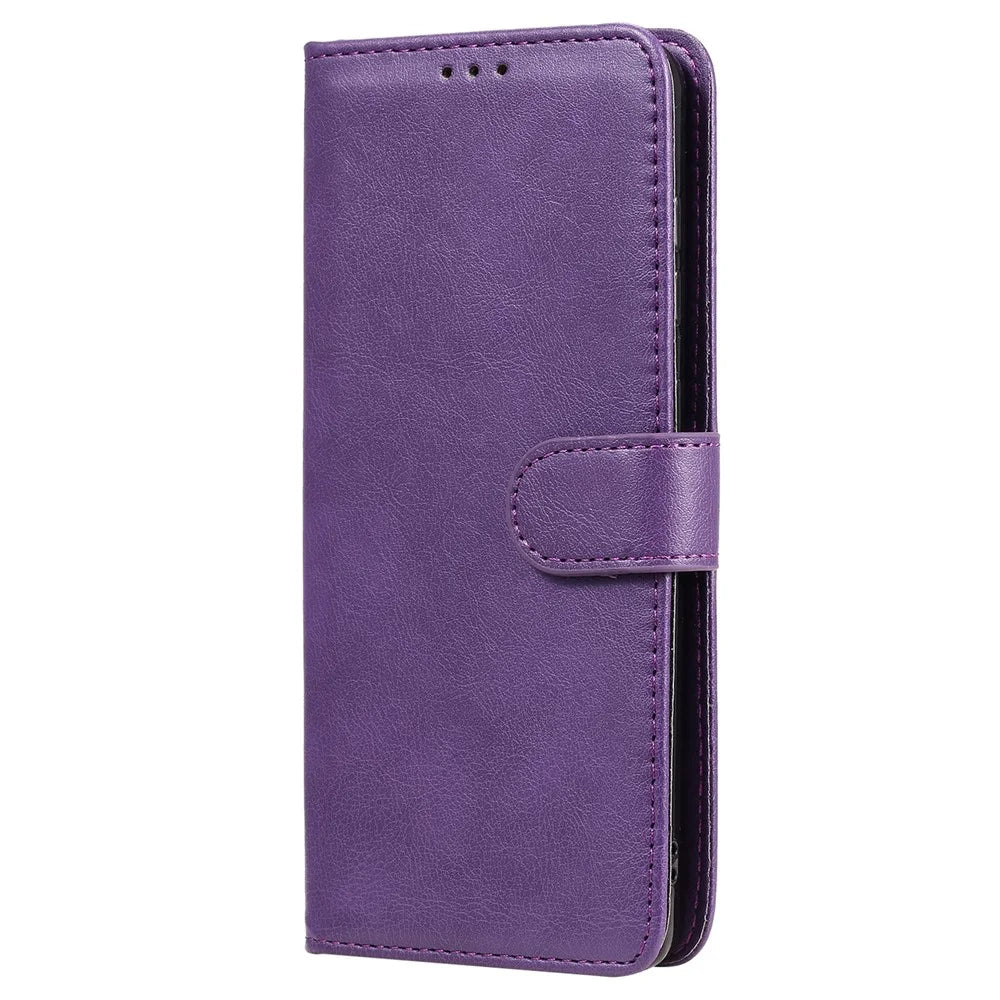 For Samsung Galaxy A31 Case 2 in 1 Detachable Magnetic Leather Wallet Mobile Cover with Strap - Purple - 2