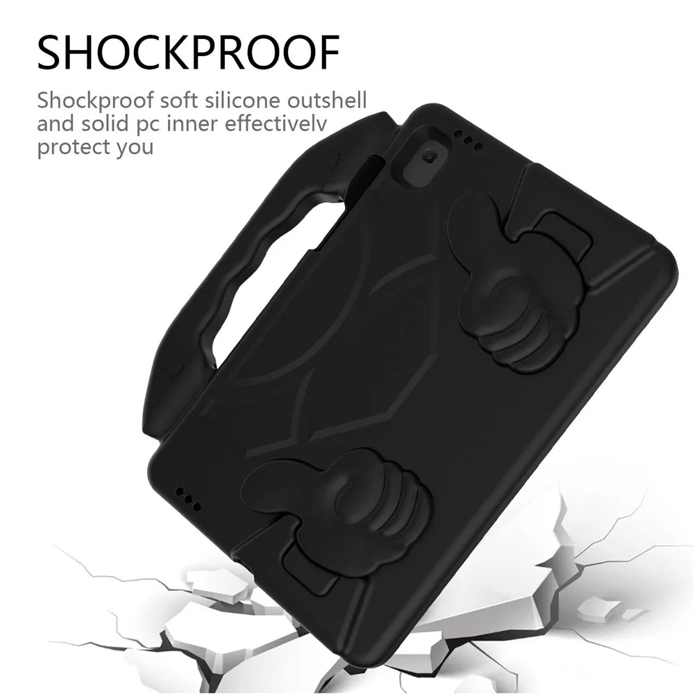 Shockproof Thumb Kickstand EVA Protective Case for Samsung Galaxy Tab S5e SM-T720 - Black - 3