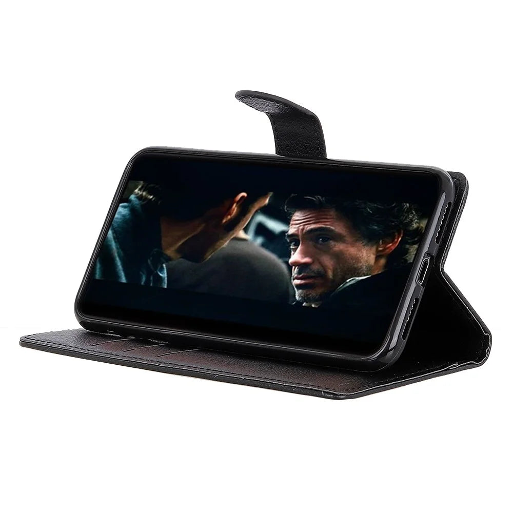For Samsung Galaxy S20 Fan Edition Shockproof Anti-dust Anti-scratch Litchi Texture Wallet Stand Leather Cover - Black - 7