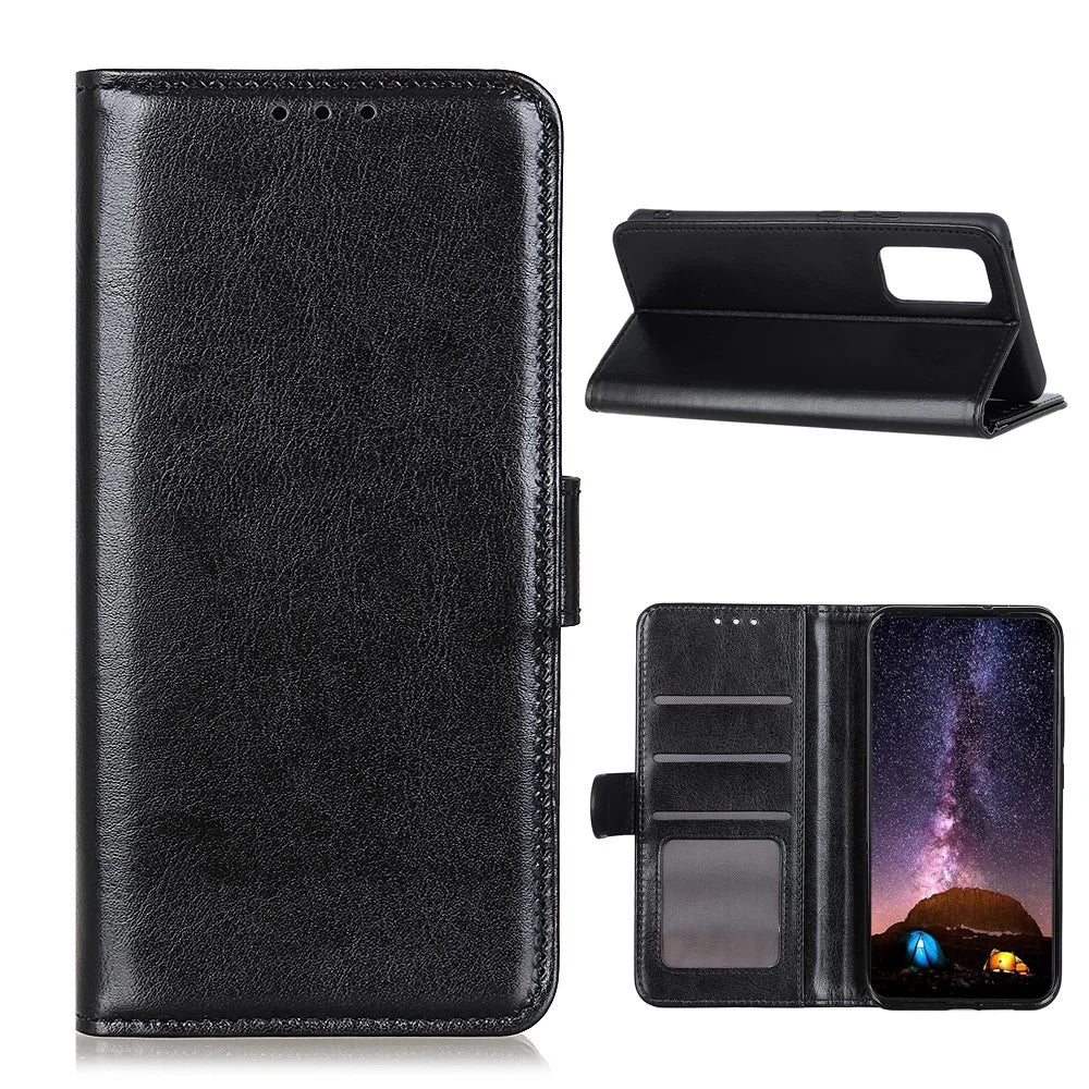 Crazy Horse Texture Leather Wallet Cell Phone Shell Smart Phone Case Bag for Samsung Galaxy S20 FE/S20 Fan Edition/S20 FE 5G/S20 Fan Edition 5G/S20 Lite/S20 Lite - Black - 1