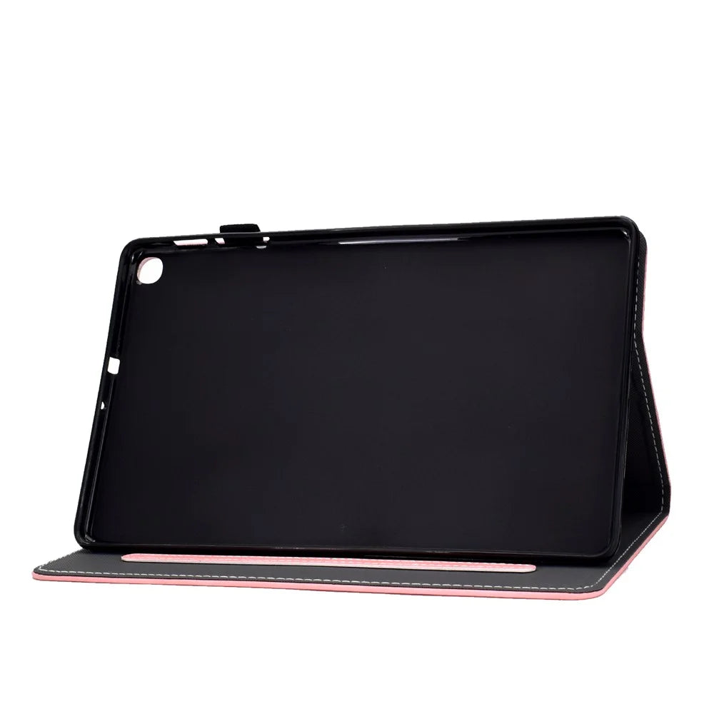 Solid Color Leather Tablet Protective Shell for Samsung Galaxy Tab A7 10.4 (2020) / (2022) T500 with Card Slot - Pink - 4