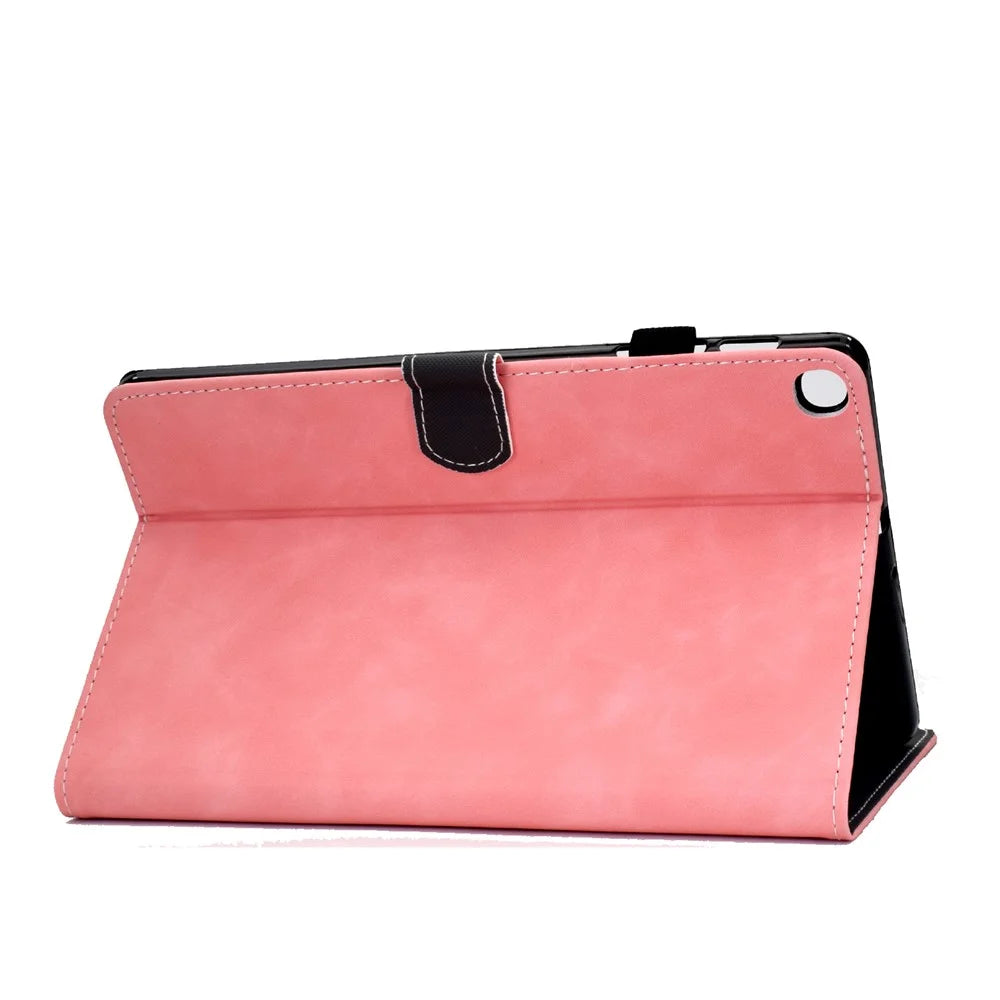 Solid Color Leather Tablet Protective Shell for Samsung Galaxy Tab A7 10.4 (2020) / (2022) T500 with Card Slot - Pink - 5