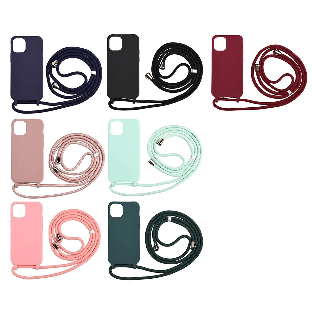Soft Protector TPU Case with Multi-function Lanyard for iPhone 12 mini Phone Cover - Black - 3