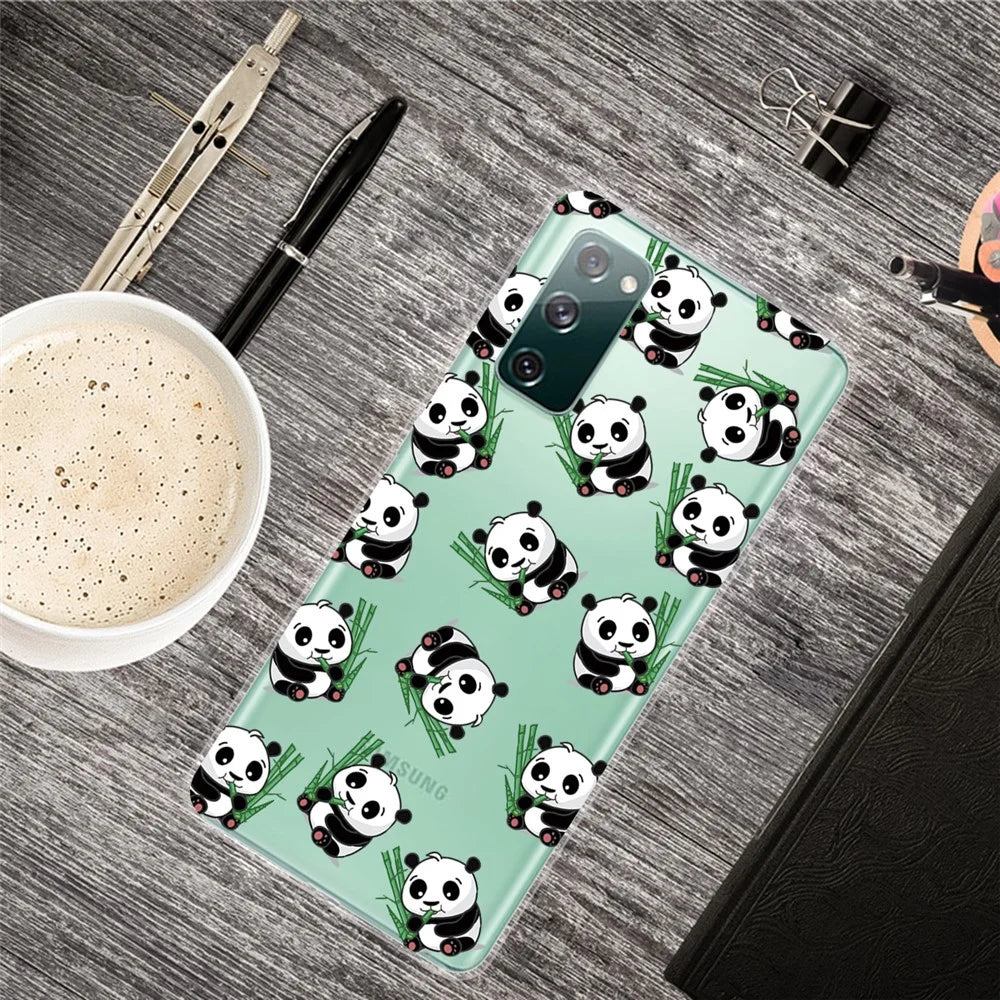Printing Skin IMD TPU Cover for Samsung Galaxy S20 FE 4G/5G/S20 Lite/S20 FE 2022 - Pandas Eating Bamboos - 5