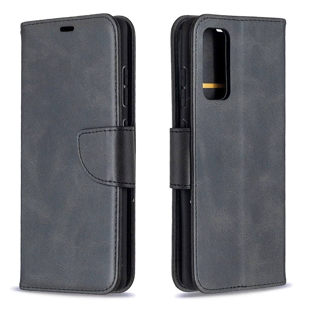 PU Leather Wallet Stand Phone Case for Samsung Galaxy S20 FE 4G/FE 5G/S20 Lite/S20 FE 2022 - Black - 4