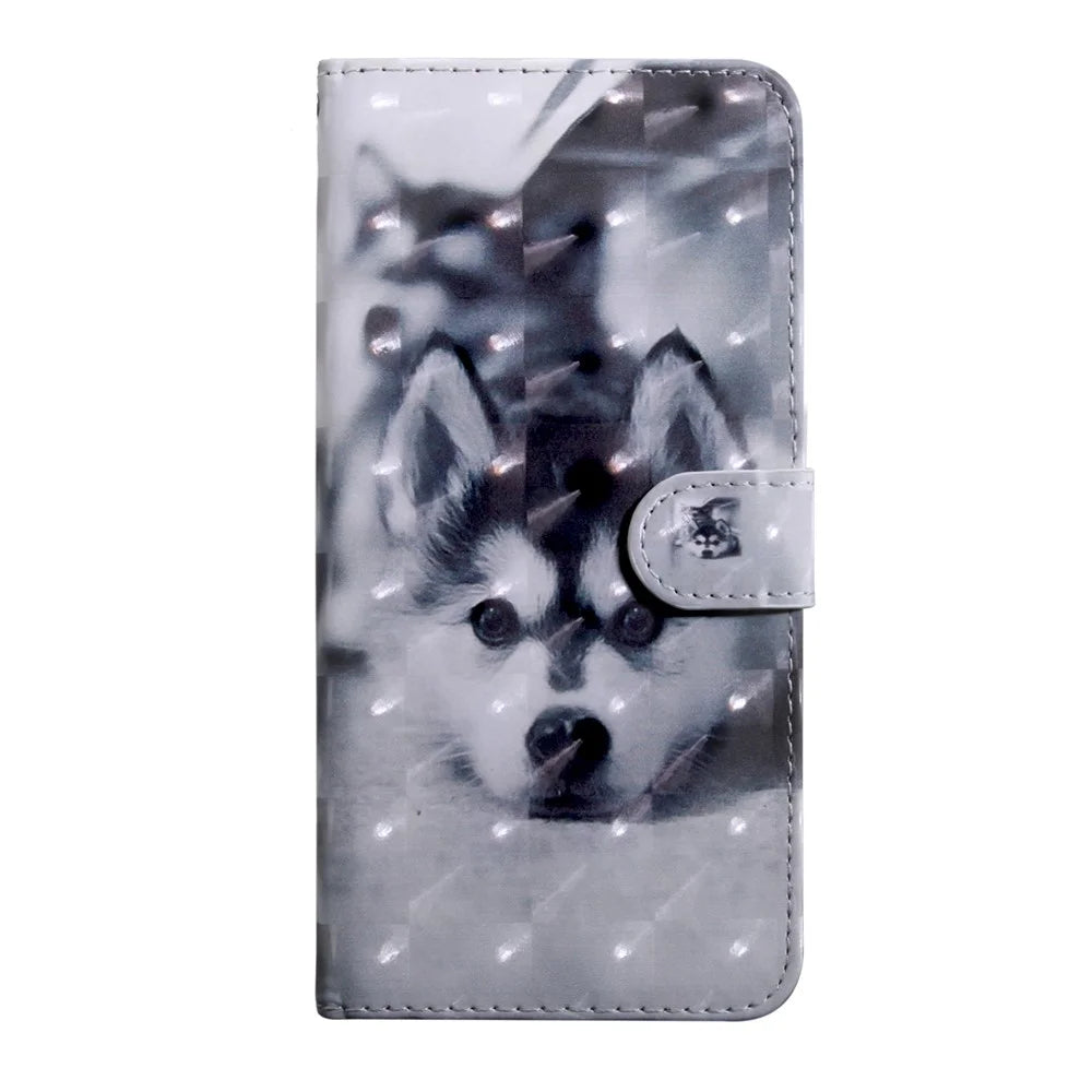 Light Spot Decor Pattern Printing Wallet Stand Leather Cover Case for Samsung Galaxy S20 FE 4G/FE 5G/S20 Lite/S20 FE 2022 - Wolf - 2