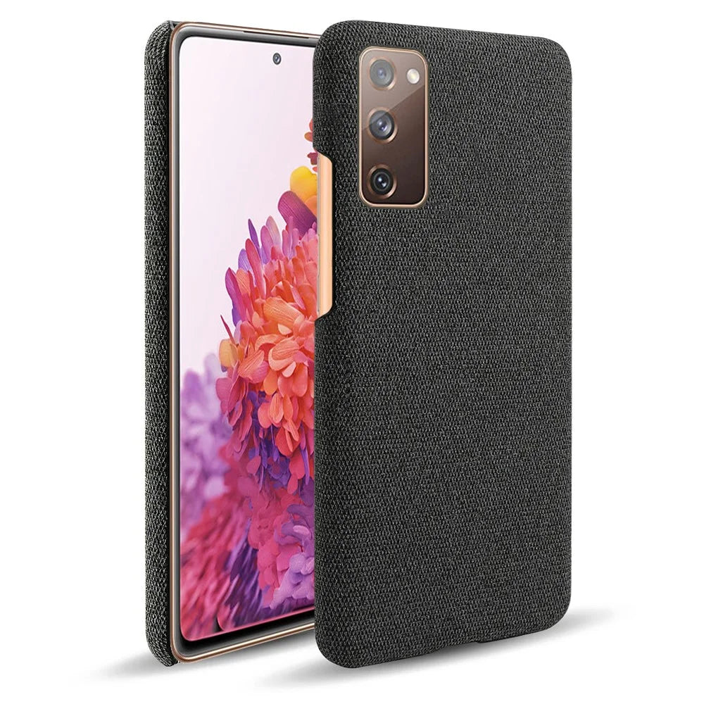 Cloth Texture Plastic Back Case for Samsung Galaxy S20 FE 4G/FE 5G/S20 Lite/S20 FE 2022 - Black - 2