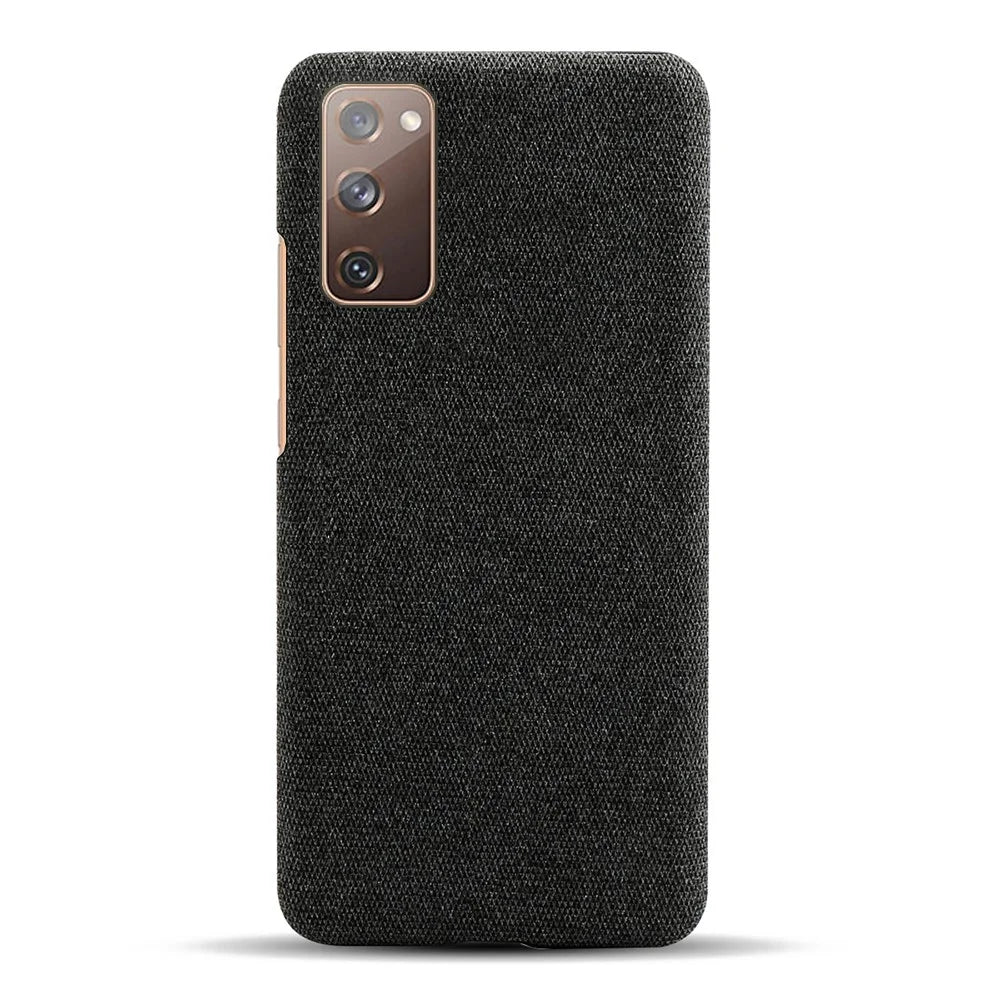 Cloth Texture Plastic Back Case for Samsung Galaxy S20 FE 4G/FE 5G/S20 Lite/S20 FE 2022 - Black - 3