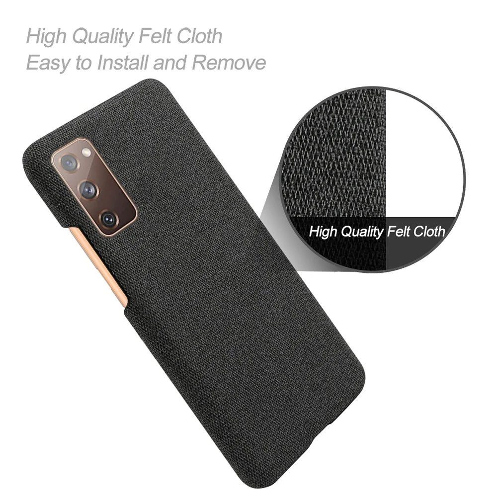Cloth Texture Plastic Back Case for Samsung Galaxy S20 FE 4G/FE 5G/S20 Lite/S20 FE 2022 - Black - 4