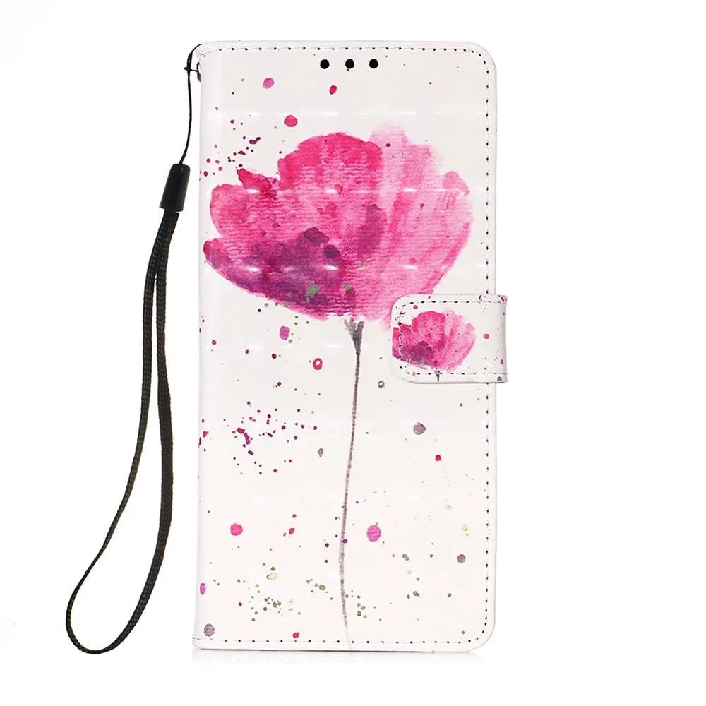 Pattern Printing Wallet Stand Leather Phone Casing with Strap for Samsung Galaxy S20 FE 4G / FE 5G / S20 Lite / S20 FE 2022 - Flower - 2