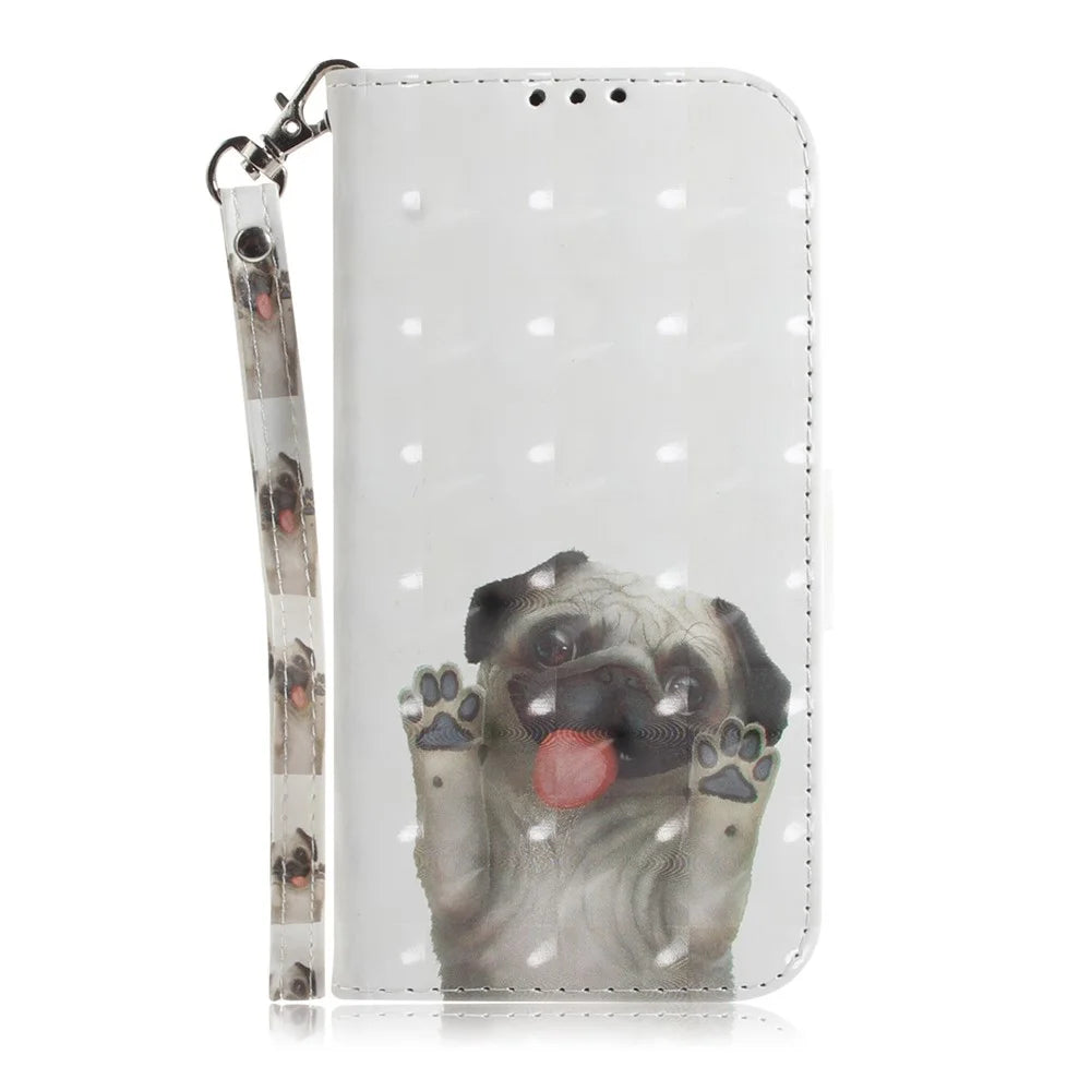 For Samsung Galaxy S20 FE/S20 Fan Edition/S20 FE 5G/S20 Fan Edition 5G/S20 Lite/S20 FE 2022 Light Spot Decor Pattern Printing Wallet Stand Leather Phone Case with Strap - Dog - 2