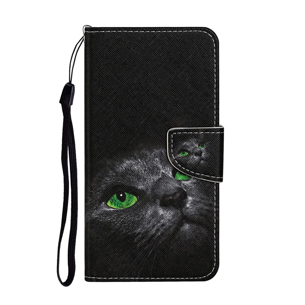 For Samsung Galaxy S20 FE 5G/Fan Edition 5G/S20 FE/Fan Edition/S20 Lite/S20 FE 2022 Pattern Printing Flip Leather Wallet Protective Case - Cat Eyes - 2