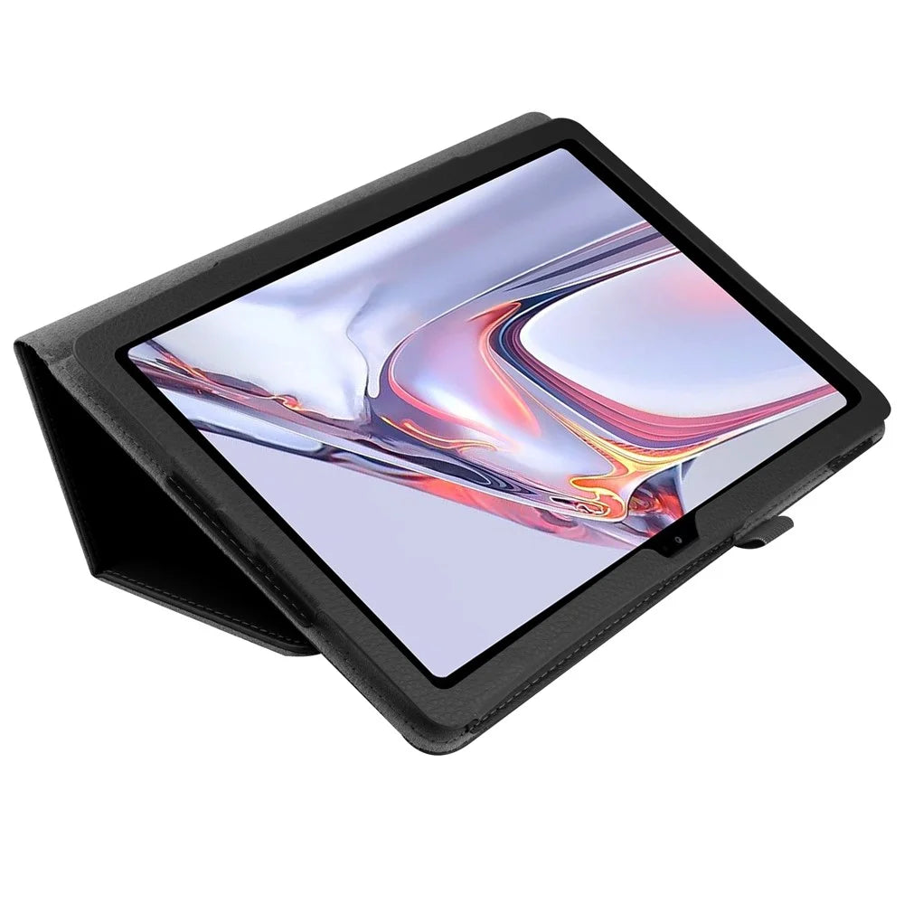 For Samsung Galaxy Tab A7 10.4 (2022) / (2020) Litchi Texture Leather Tablet Case with Stand Phone Cover - Black - 4