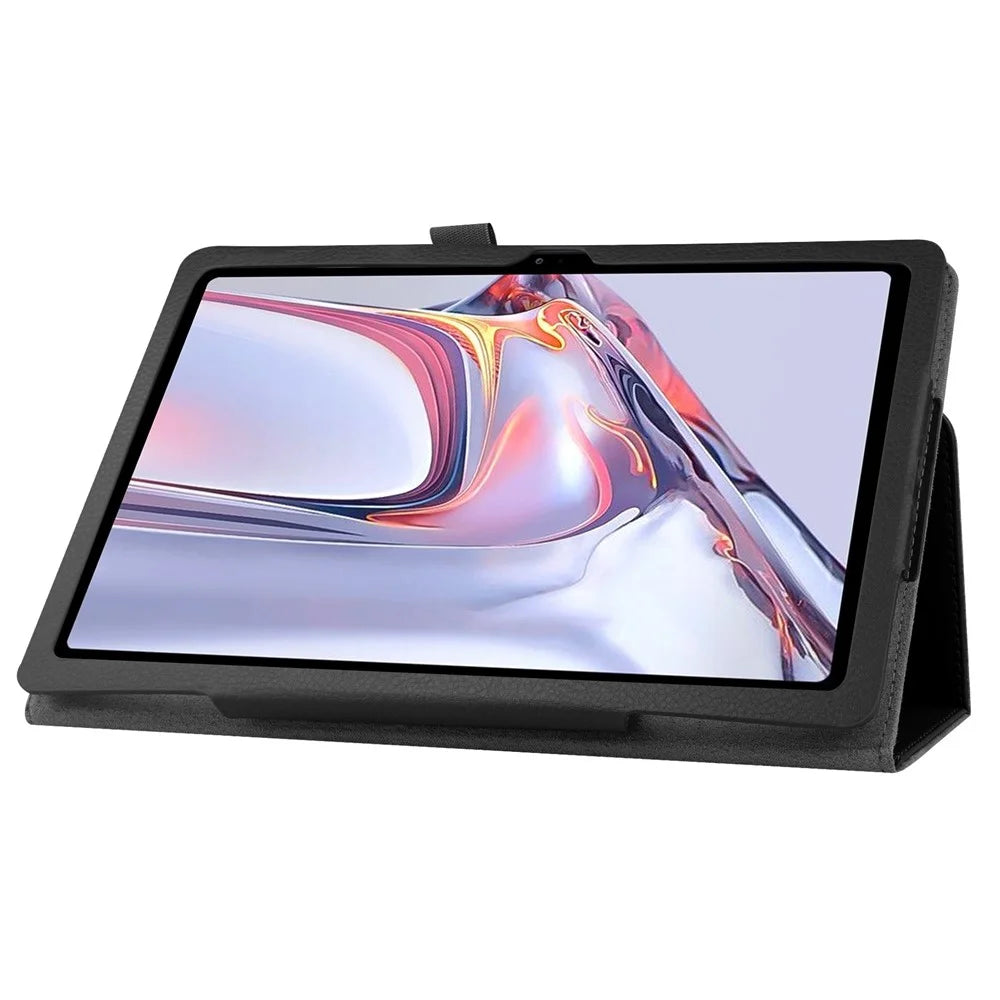 For Samsung Galaxy Tab A7 10.4 (2022) / (2020) Litchi Texture Leather Tablet Case with Stand Phone Cover - Black - 5