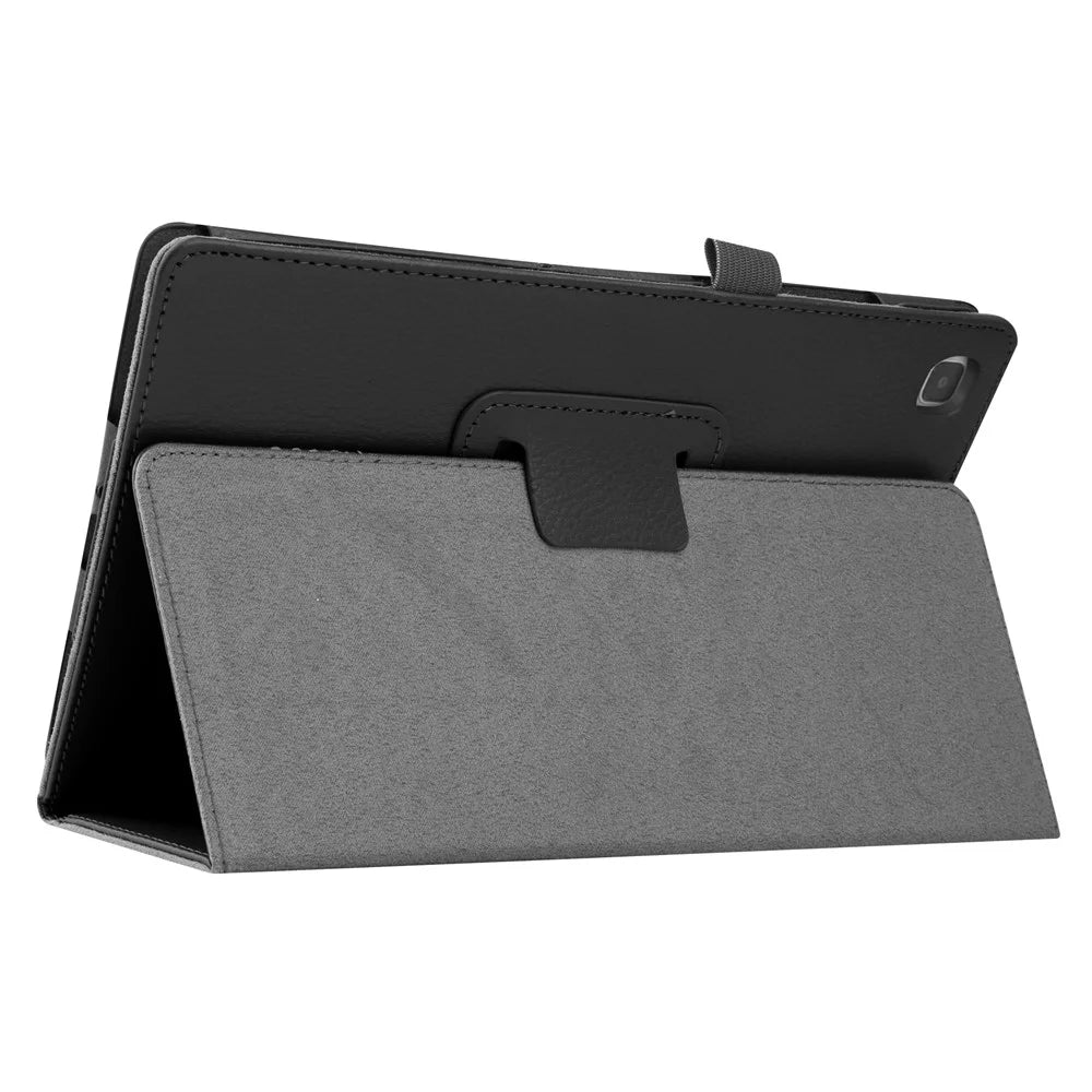 For Samsung Galaxy Tab A7 10.4 (2022) / (2020) Litchi Texture Leather Tablet Case with Stand Phone Cover - Black - 6