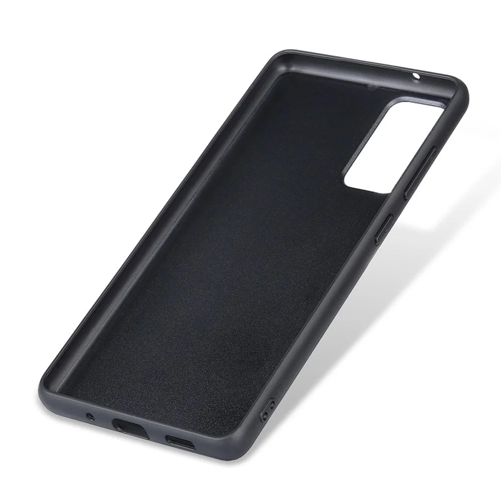 For Samsung Galaxy S20 FE/S20 Fan Edition/S20 FE 5G/S20 Fan Edition 5G/S20 Lite/S20 FE 2022 Genuine Leather Coated TPU + PC Shell - Black - 3