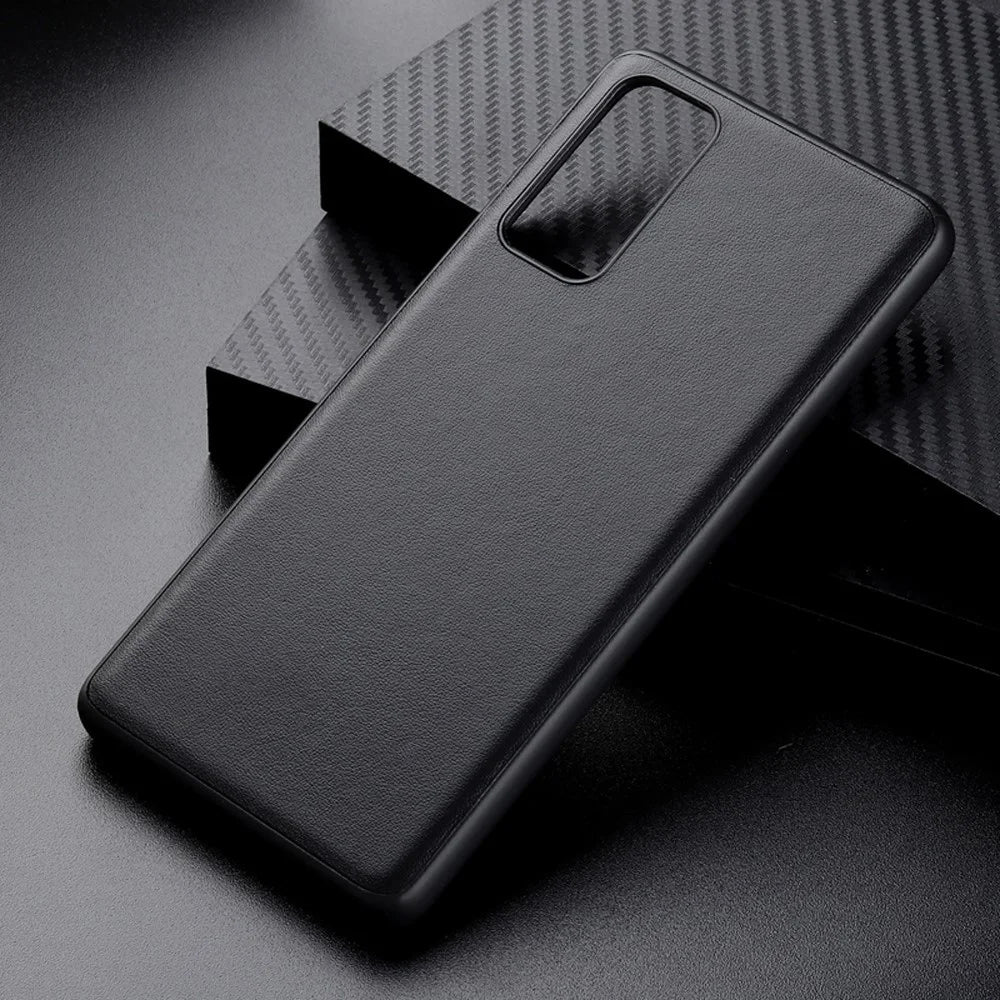 For Samsung Galaxy S20 FE/S20 Fan Edition/S20 FE 5G/S20 Fan Edition 5G/S20 Lite/S20 FE 2022 Genuine Leather Coated TPU + PC Shell - Black - 4