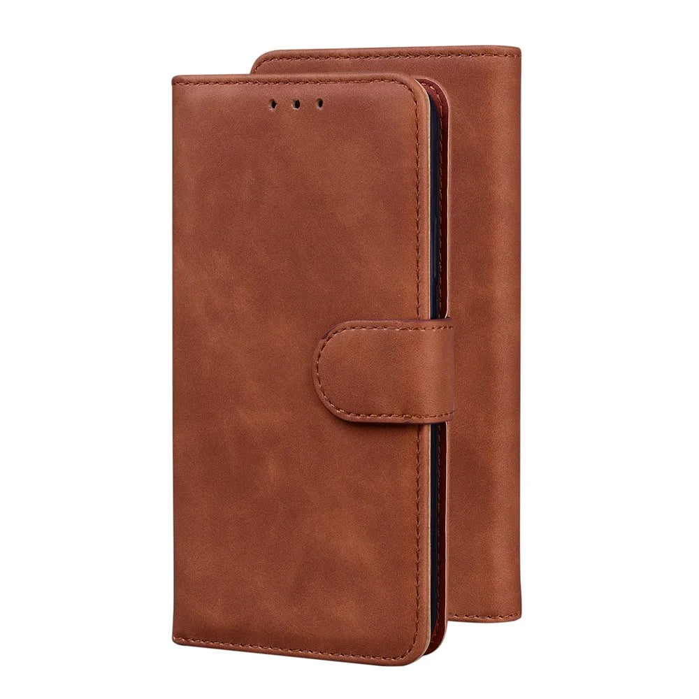 Wallet Stand Magnetic Clasp PU Leather Case for Samsung Galaxy S20 FE 4G/5G/2022/S20 Lite - Brown - 5