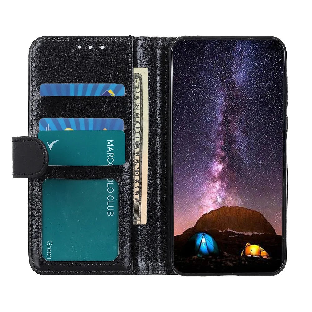 Crazy Horse Wallet Stand Leather Protector Cover for Samsung Galaxy S21+ - Black - 4