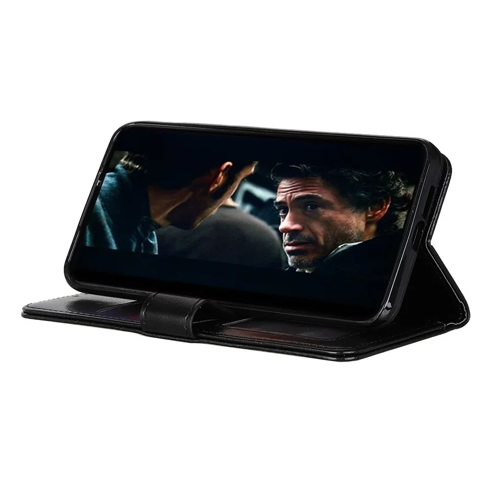 Crazy Horse Wallet Stand Leather Protector Cover for Samsung Galaxy S21+ - Black - 7