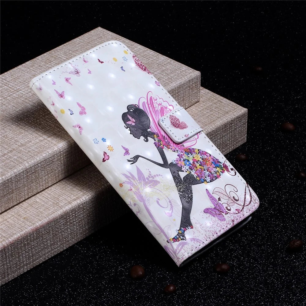For Samsung Galaxy S20 FE 4G/5G/S20 Lite/S20 FE 2022 Light Spot Decor Pattern Printing Leather Case - Beauty Girl - 7