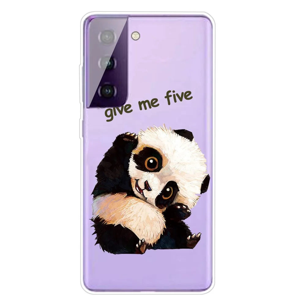 Patterned Flexible TPU Shell for Samsung Galaxy S21 4G/5G Phone Protective Cover - Give Me Five - 1
