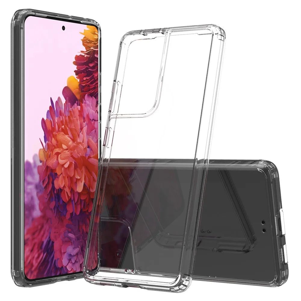 Transparent Anti-scratch Acrylic + TPU Hybrid Crystal Clear Case for Samsung Galaxy S21 Ultra 5G - 1