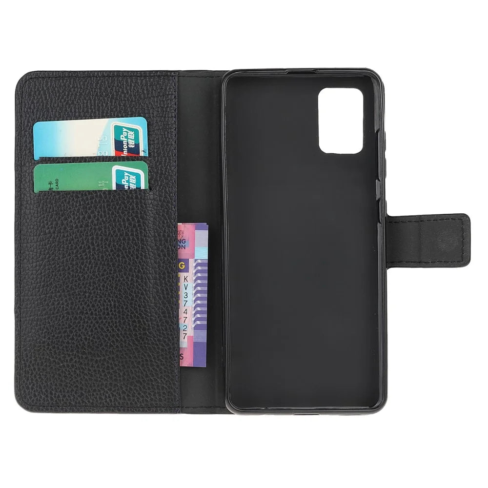 Litchi Texture Folio Flip Leather Wallet Protective Case for Samsung Galaxy A02s (164.2mm) - 5