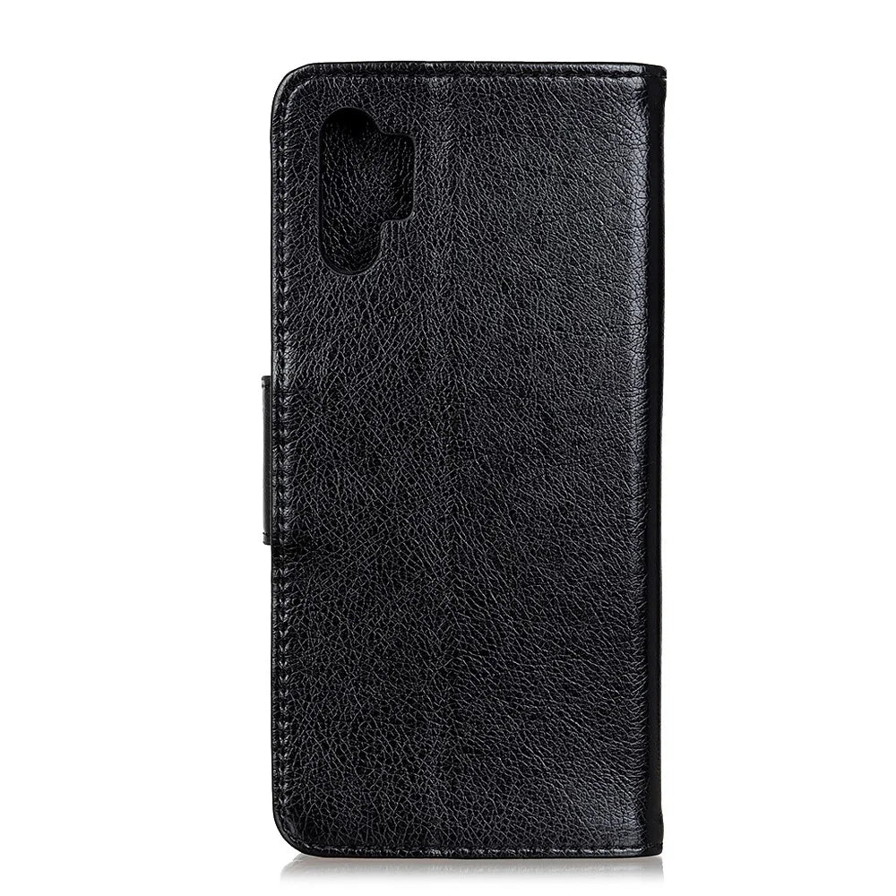 Nappa Texture Split Leather Case for Samsung Galaxy A32 5G / M32 5G, Wallet Stand Shockproof Protective Cover - Black - 2