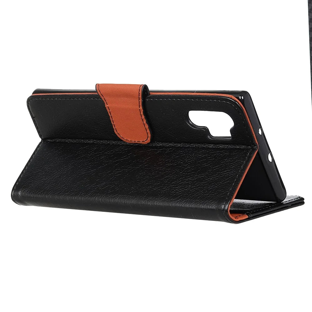 Nappa Texture Split Leather Case for Samsung Galaxy A32 5G / M32 5G, Wallet Stand Shockproof Protective Cover - Black - 3