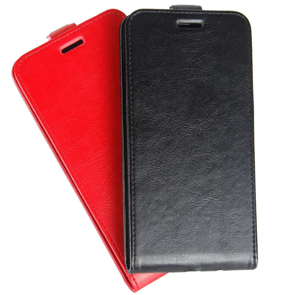 Crazy Horse Texture Vertical Flip Phone Cover Case with Card Slot for Samsung Galaxy A12 - Black - 5