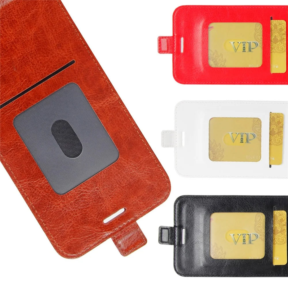 Crazy Horse Texture Vertical Flip Phone Cover Case with Card Slot for Samsung Galaxy A12 - Black - 6