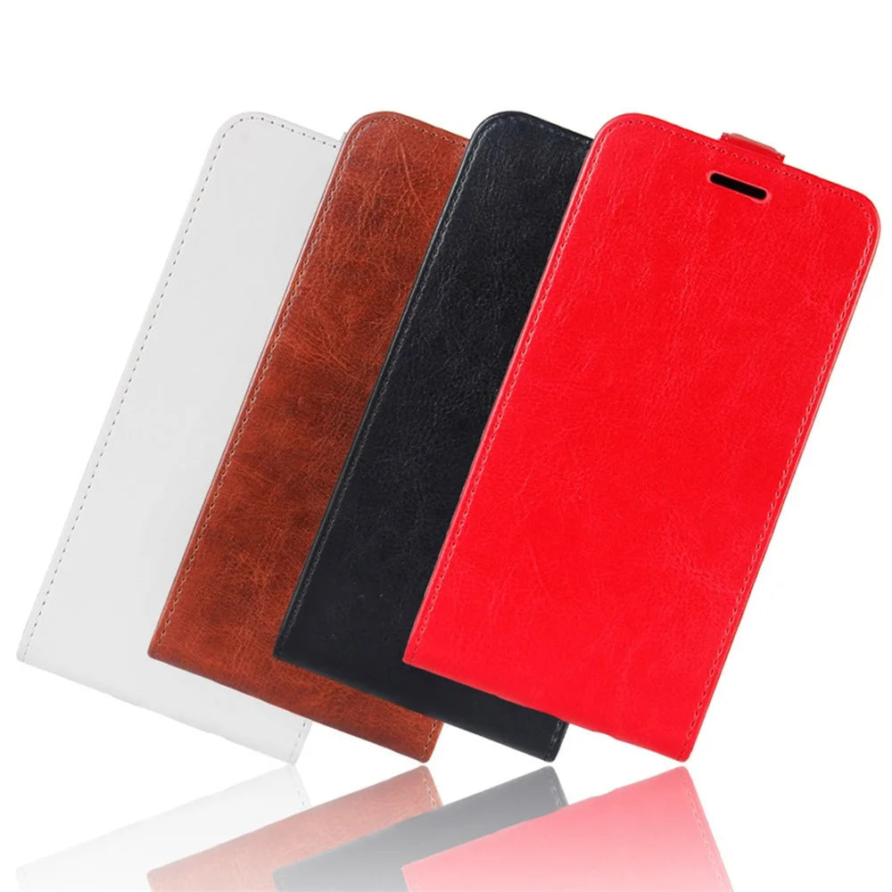 Crazy Horse Texture Vertical Flip Phone Cover Case with Card Slot for Samsung Galaxy A12 - Black - 7