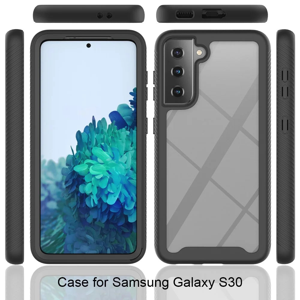 Hybrid PC + TPU Case for Samsung Galaxy S21 4G/5G Shockproof Cover - Black - 2