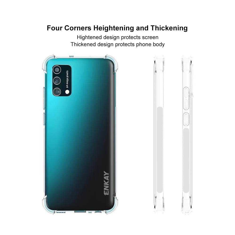 ENKAY for Samsung Galaxy A02s (166.5mm) 4 Corners Thickened Shockproof Clear TPU Case - 2