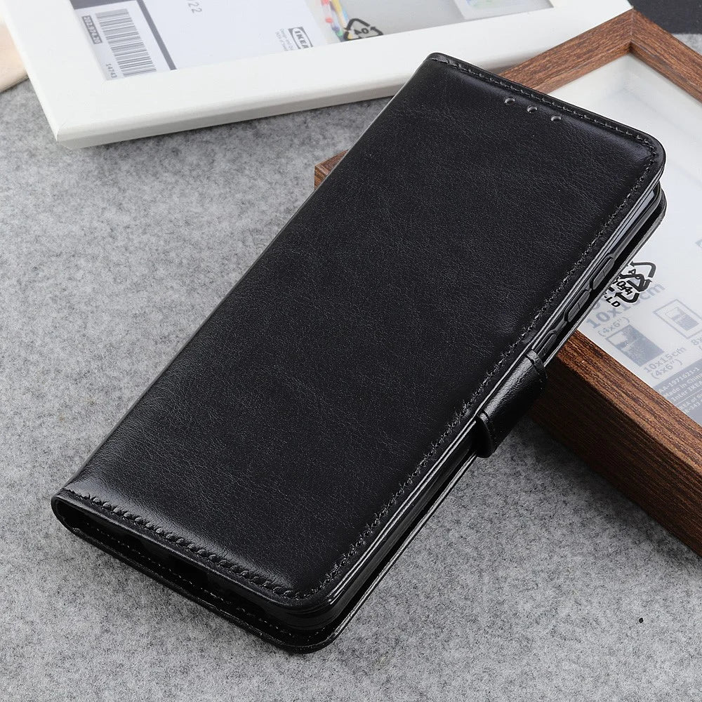 Crazy Horse Wallet Stand Leather Phone Protective Case for Samsung Galaxy A32 5G/M32 5G - Black - 3