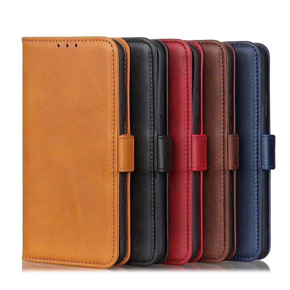PU Leather Folio Case for Samsung Galaxy A32 5G/M32 5G, Stand Function Magnetic Flip Wallet Phone Cover - Blue - 7