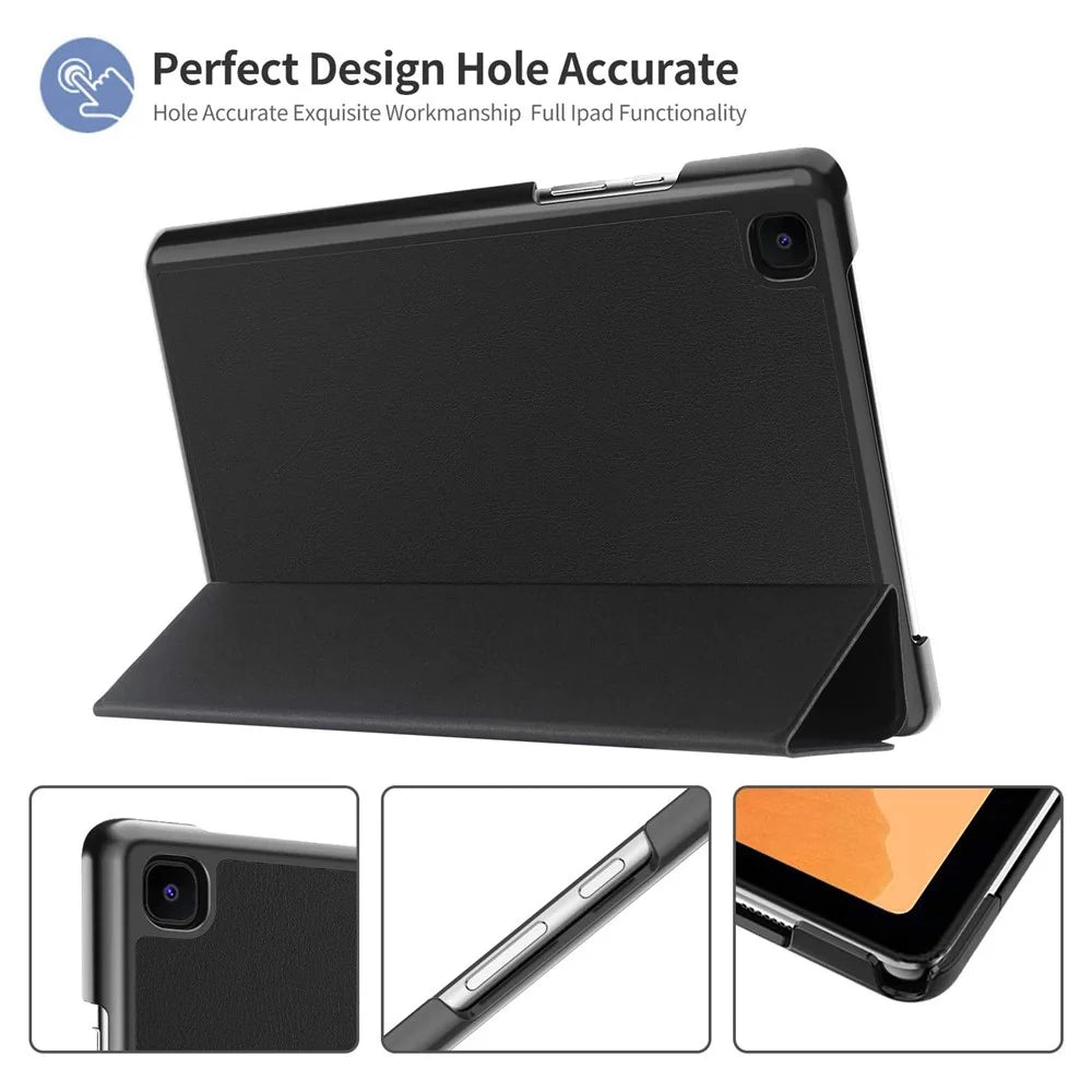 Tri-fold Stand PU Leather Tablet Case with Straight Edge Tempered Glass Film for Samsung Galaxy Tab A7 10.4 (2022) / (2020) - 2